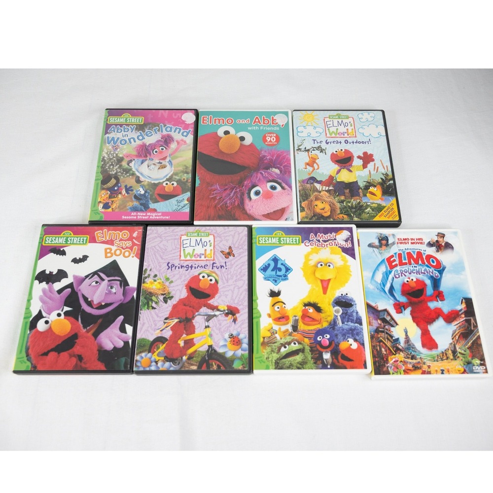 Sesame Street DVD Lot Kids Elmo Abby Big Bird 7 Disc Set Educational Preschool